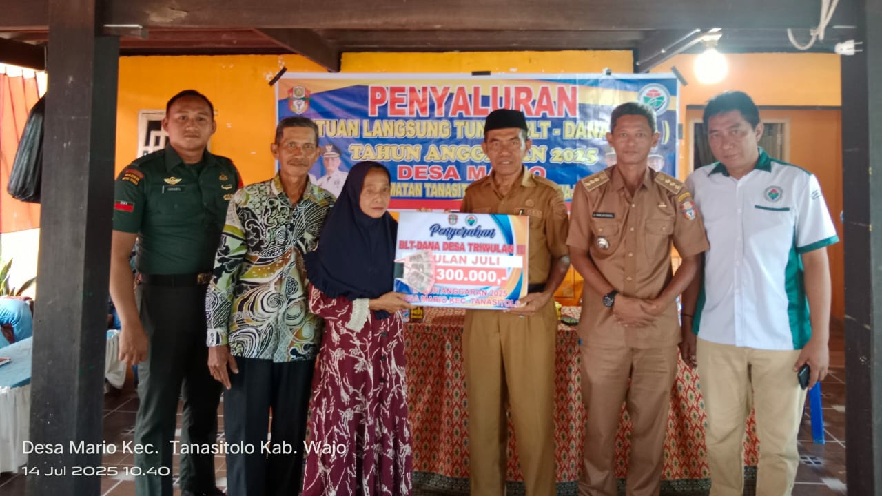 Penyaluran Bantuan Langsung Tunai (BLT) Bulan Juli Desa Mario