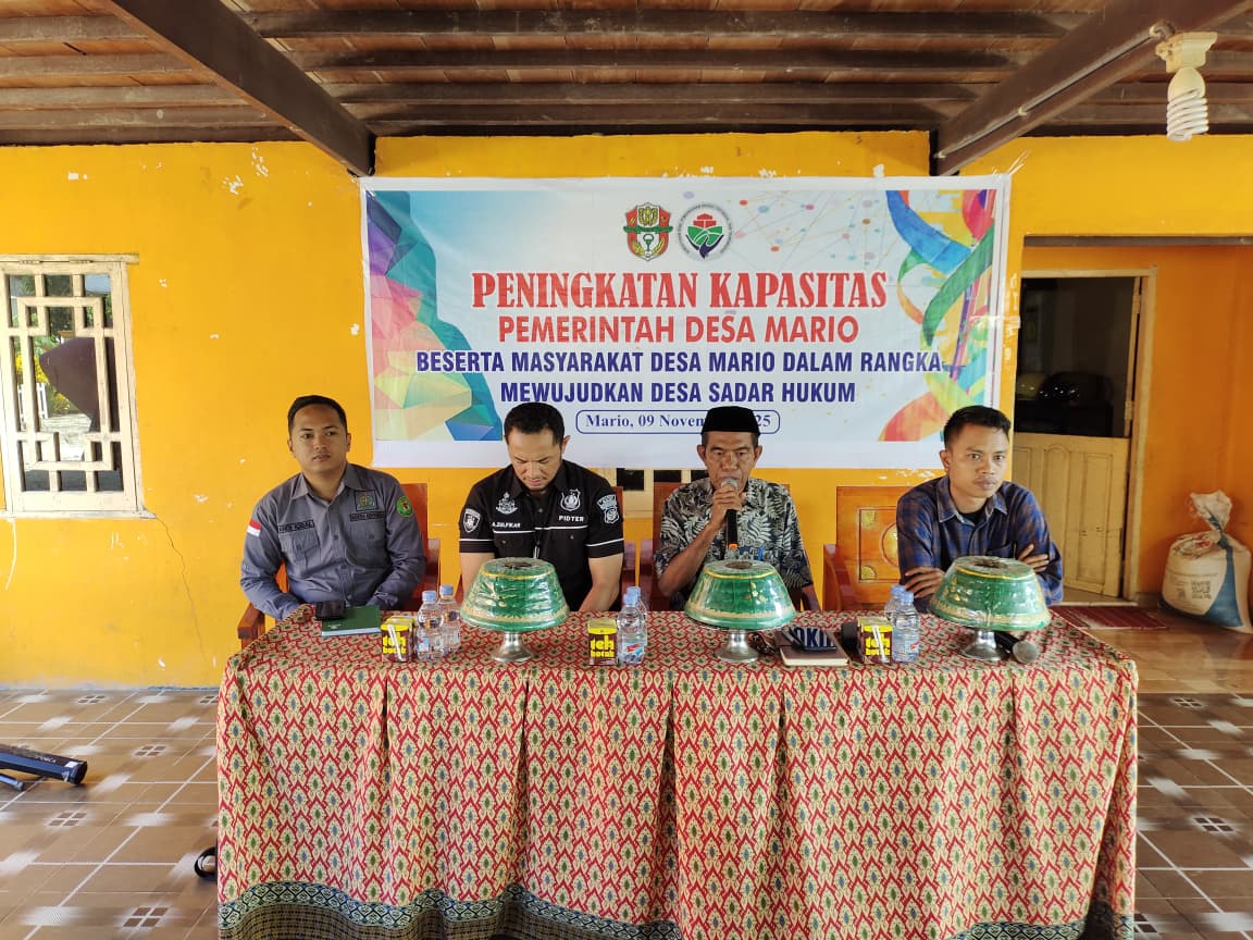 Peningkatan Kapasitas Menuju Desa Sadar Hukum di Desa Mario